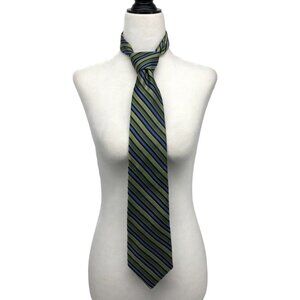MICHAEL Michael Kors Green & Blue Striped Silk Tie